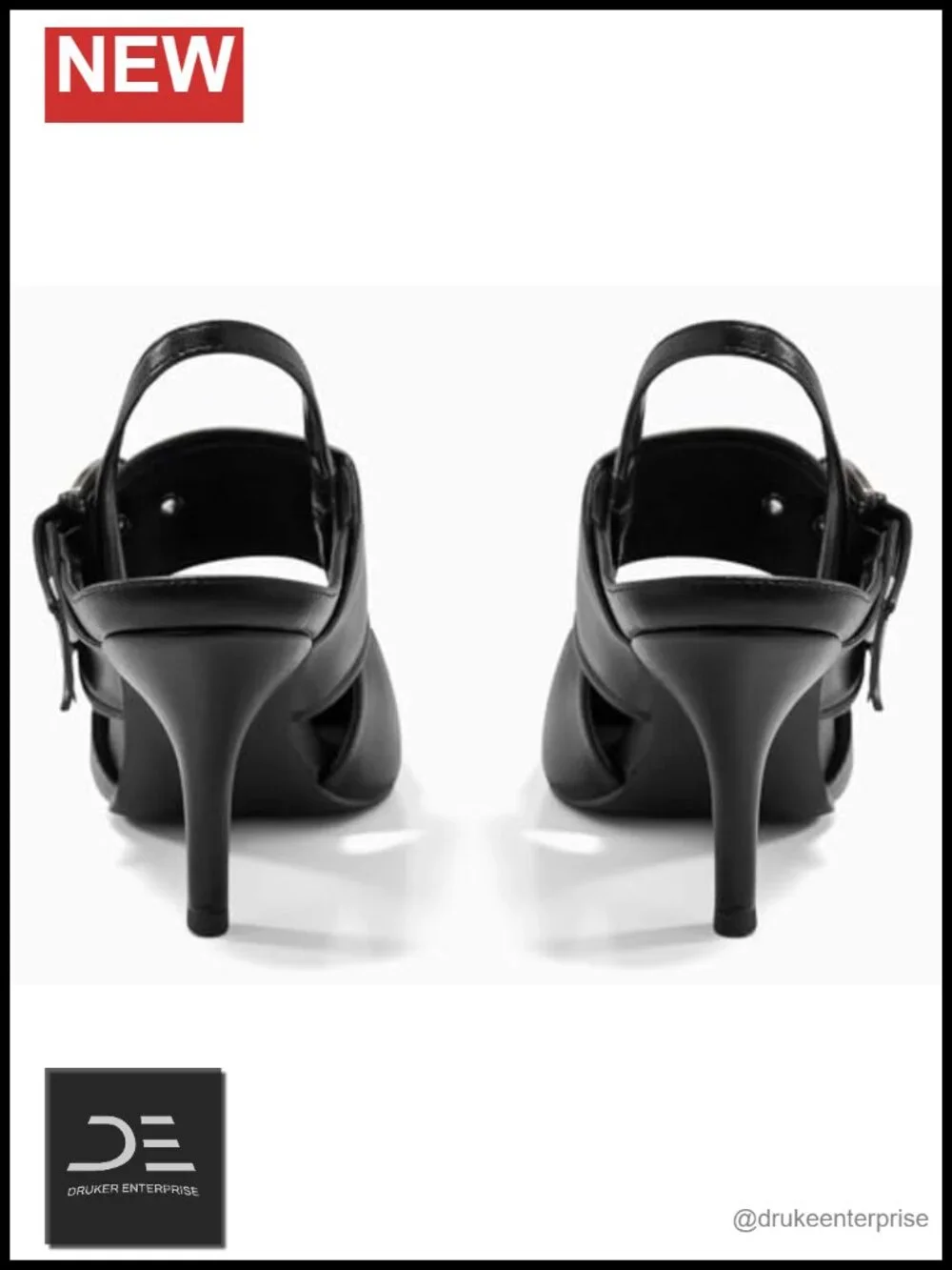 Slingback Pumps Closed Pointed Toe High Heels Belt Buckle Strap Dressy Work
